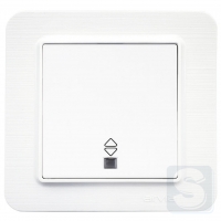 Выключатель одноклавишный ПРОХОДНОЙ с подсветкой Arvia Electric Lavin Белый